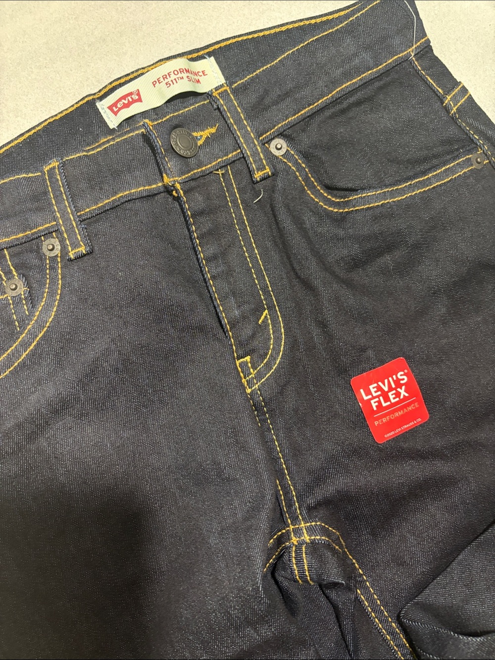 Levi's Slim Jeans in Dark Indigo with Contrast Stitching - Picture 6 of 7